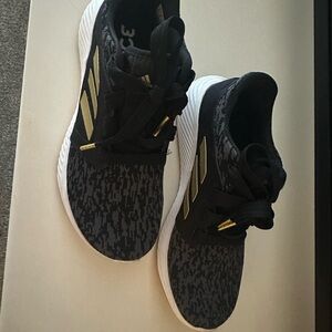 Adidas Edgelux Blavk and Gold Sneakers